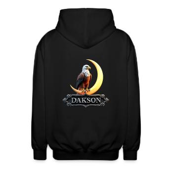 Himmlisches Adler Design von Dakson - Unisex Kapuzenjacke - Schwarz - Hinten - AI Model Male 185 light (185cm)