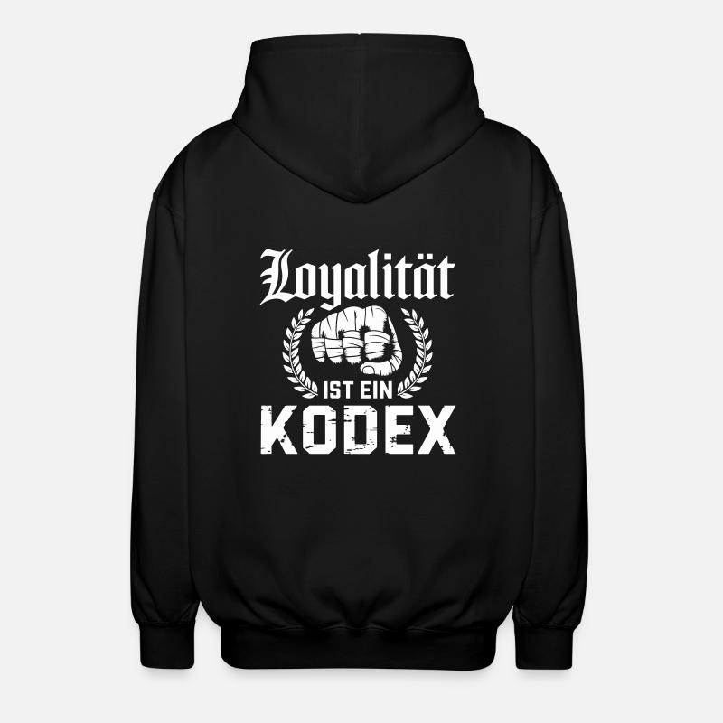 Loyalität ist ein Kodex - Unisex Hooded Jacket - black