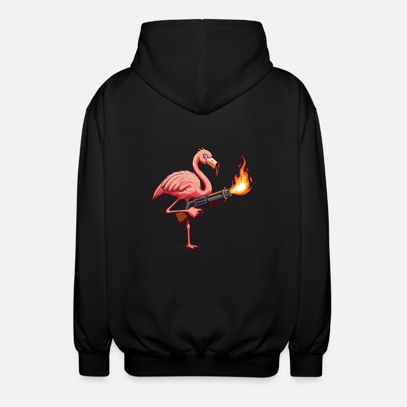 Flamingo - Unisex Kapuzenjacke - Schwarz