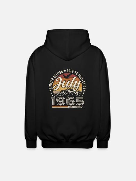 juillet 1965 Cadeau 60e Anniversaire juillet 1965 - Veste à capuche unisexe - noir