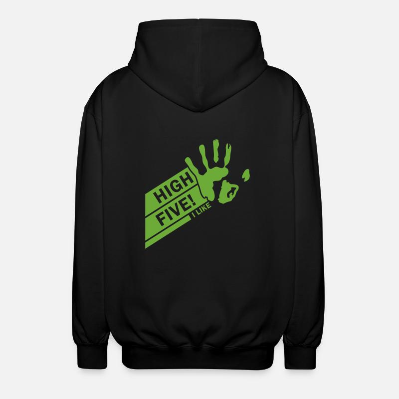 High Five einfarbig - Unisex Kapuzenjacke - Schwarz