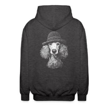 Pudel Grosspudel Mütze Hut Hunde Hund Königspudel - Unisex Kapuzenjacke - Anthrazit - Hinten - AI Model Male 185 light (185cm)