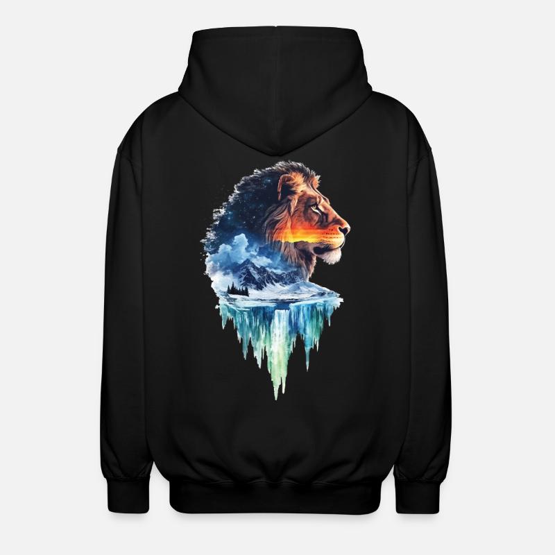 Löwe - Unisex Kapuzenjacke - Schwarz