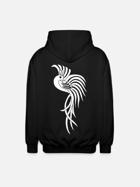 Weißer Paradiesvogel - Unisex Kapuzenjacke - Schwarz
