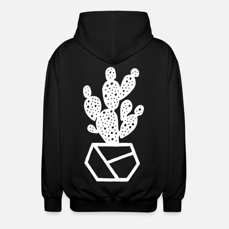 cactus blanc - Veste à capuche unisexe - noir