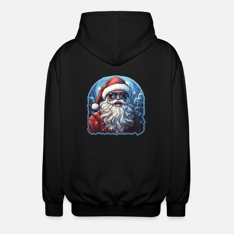 Weihnachtsmann - Illustration - Unisex Kapuzenjacke - Schwarz