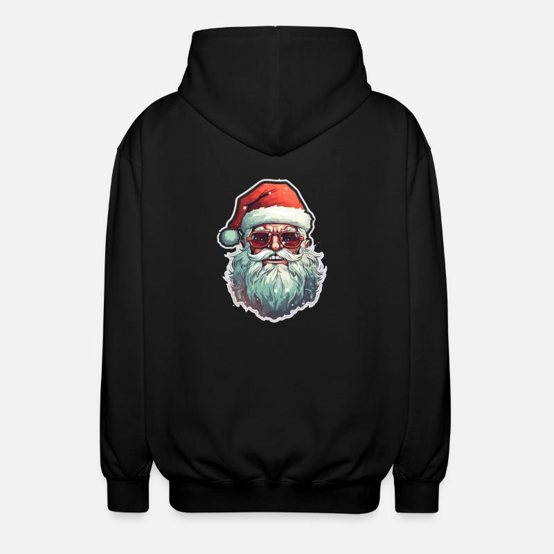 Weihnachtsmann - Illustration - Unisex Kapuzenjacke - Schwarz