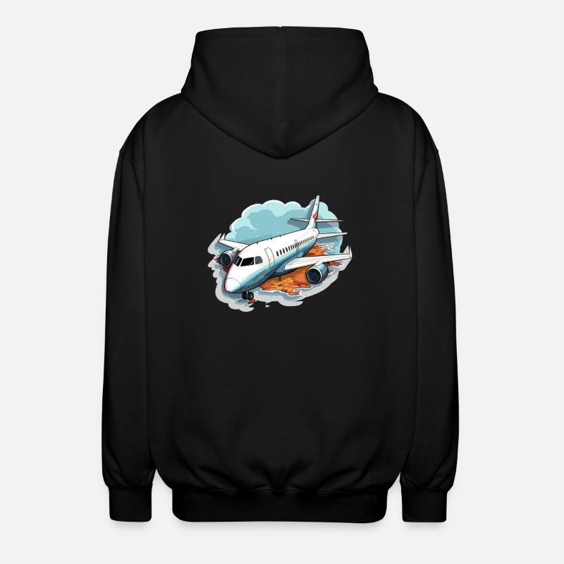 Avion - illustration - Veste à capuche unisexe - noir