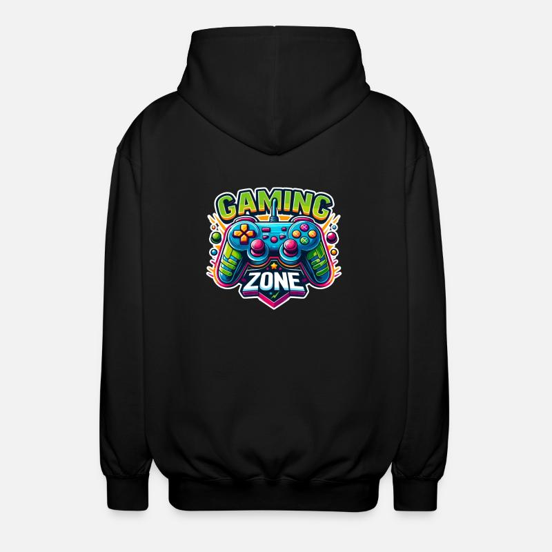 Gaming Zone - Controller Illustration - Unisex Hooded Jacket - black