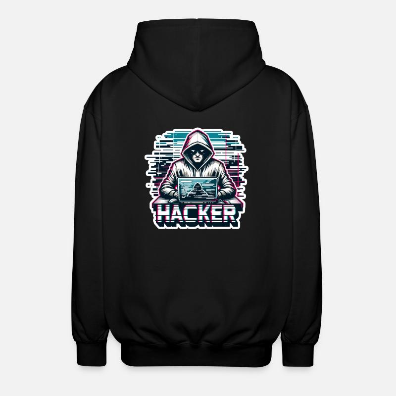 Hacker - Illustration - Veste à capuche unisexe - noir