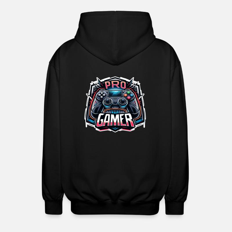 Pro Gamer - Controller Illustration - Unisex Hooded Jacket - black