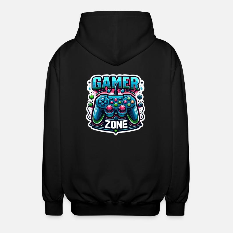 Gamer Zone - Controller Illustration - Unisex Kapuzenjacke - Schwarz