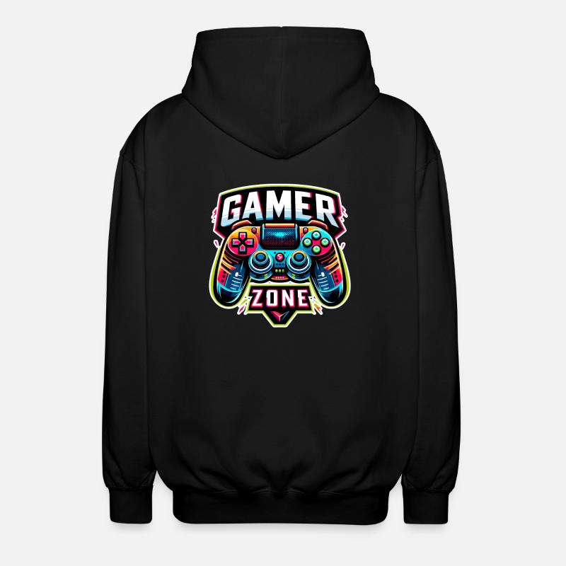 Gamer Zone - Controller Illustration - Unisex Kapuzenjacke - Schwarz