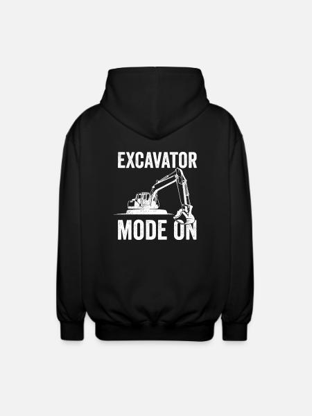 Excavator Construction Worker - Unisex Hooded Jacket - black