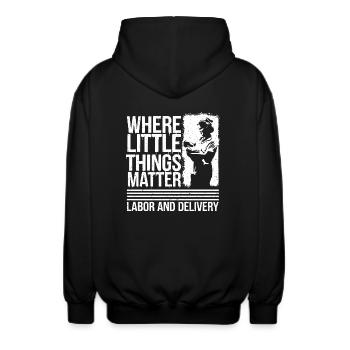 Every little gesture counts - Unisex Hooded Jacket - black - Back - AI Model Male 185 light (185cm)