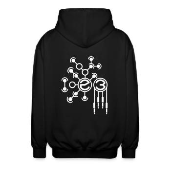 028 23 - Unisex Kapuzenjacke - Schwarz - Hinten - AI Model Male 185 light (185cm)