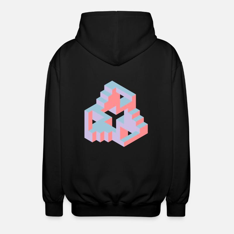 Impossible Figures 77B - Unisex Hooded Jacket - black