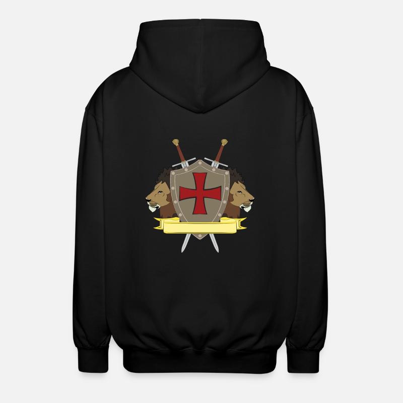Knights Templar - Unisex Hooded Jacket - black