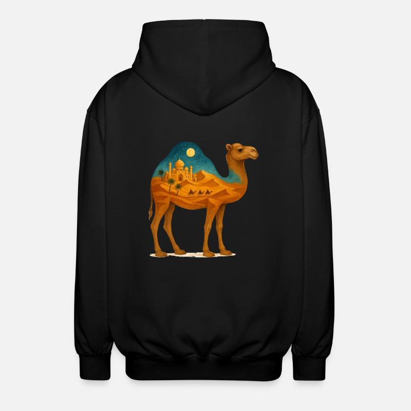 kamel wueste - Unisex Kapuzenjacke - Schwarz