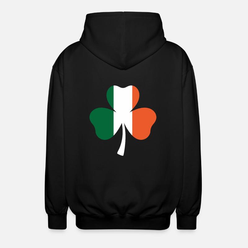 Drapeau irlandais Trèfle Saint-Patrick - Veste à capuche unisexe - noir