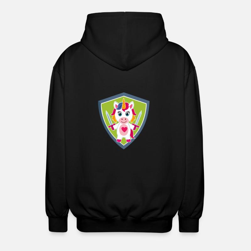 Einhorn Schutzengel - Unisex Kapuzenjacke - Schwarz