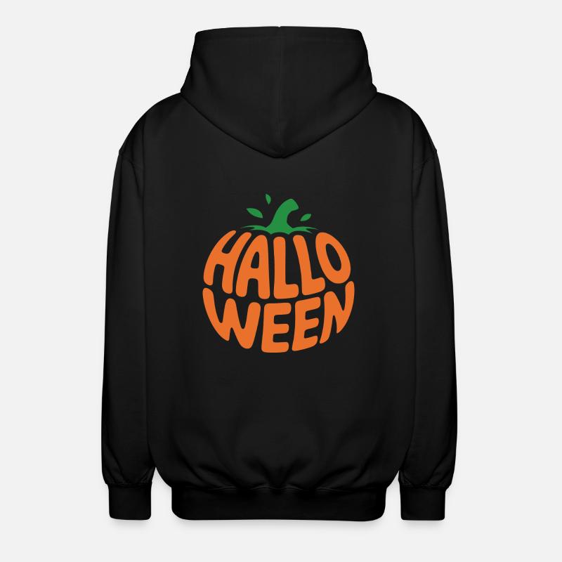 Pumpkin - Cool Vegetable Halloween Logo - Unisex Hooded Jacket - black
