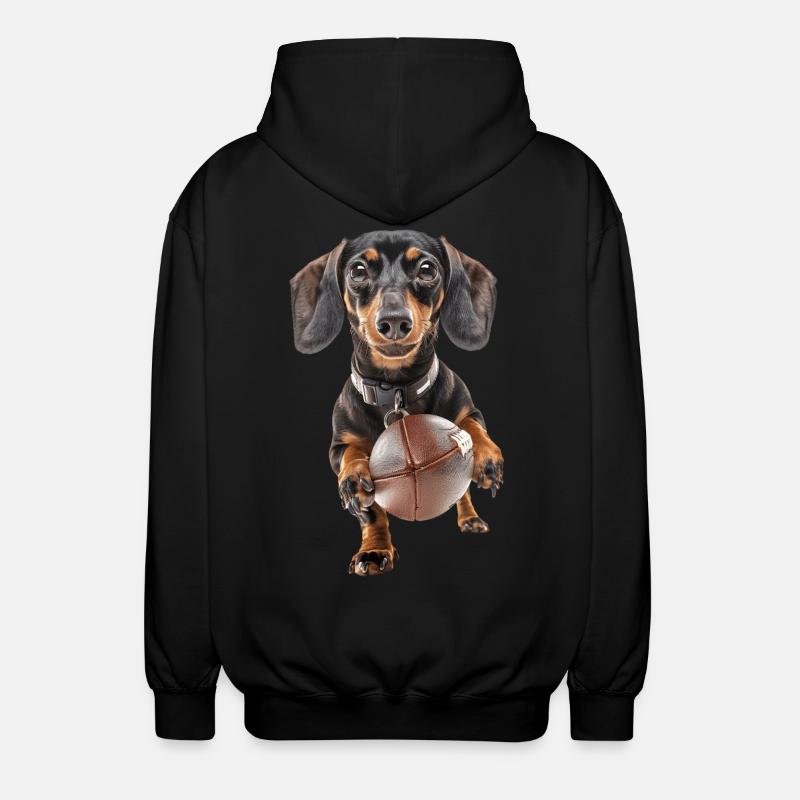 Dachshund - Unisex Hooded Jacket - black