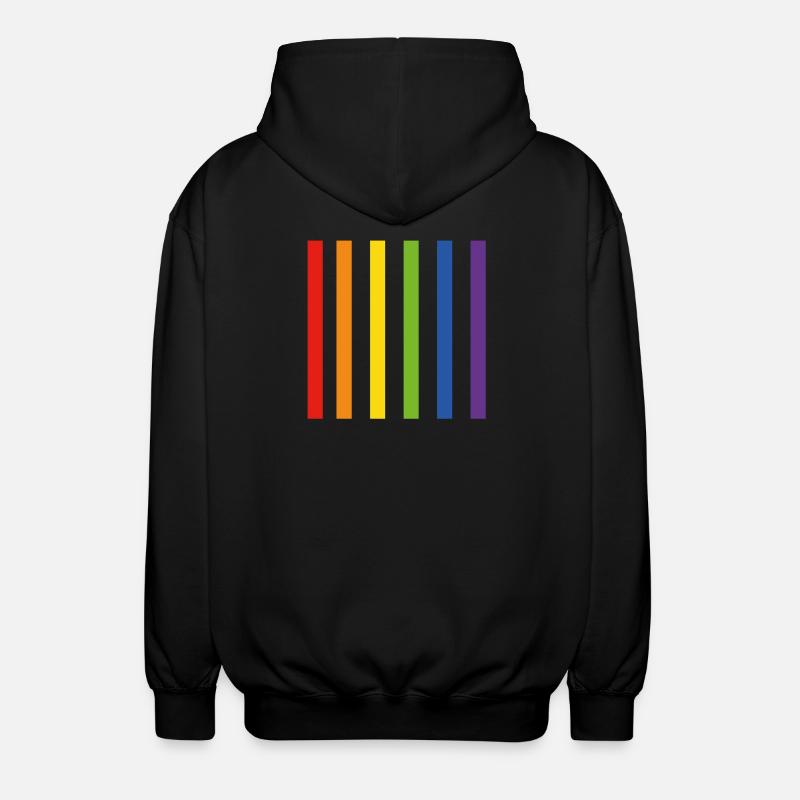 Rainbow Flag LGBT - Unisex Hooded Jacket - black
