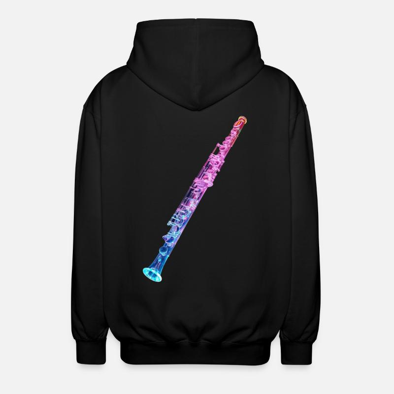 Querflöte - Unisex Kapuzenjacke - Schwarz