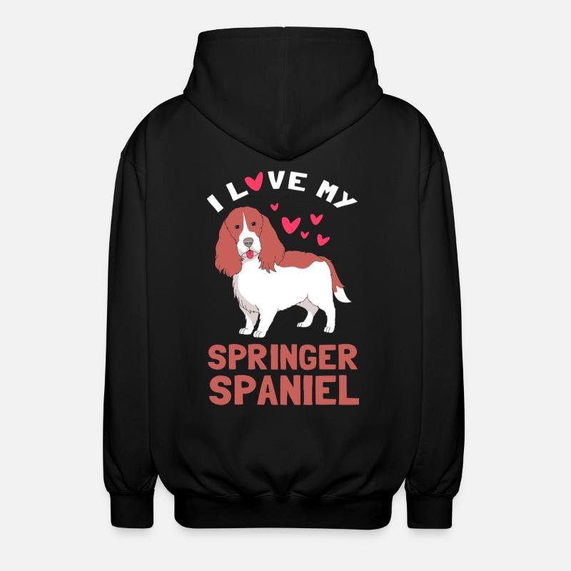 Springer Spaniel Hund - Unisex Kapuzenjacke - Schwarz