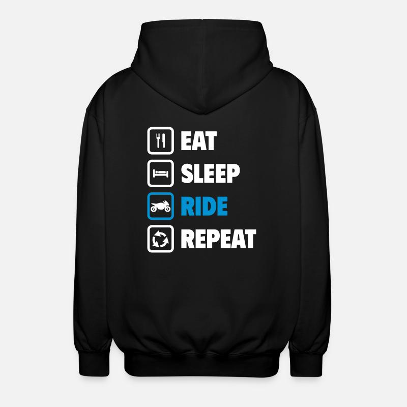 Eat, sleep, drive, repeat - Unisex Hooded Jacket - black