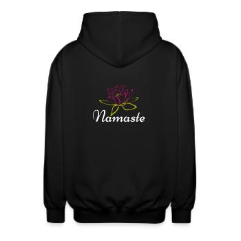 Aerobic Yoga Yogamatte Frauen Frau Dehnung new - Unisex Kapuzenjacke - Schwarz - Hinten - AI Model Male 185 light (185cm)