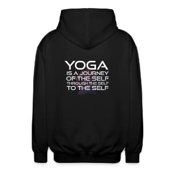Aerobic Yoga Yogamatte Frauen Frau Dehnung new - Unisex Kapuzenjacke - Schwarz - Hinten - AI Model Male 185 light (185cm)