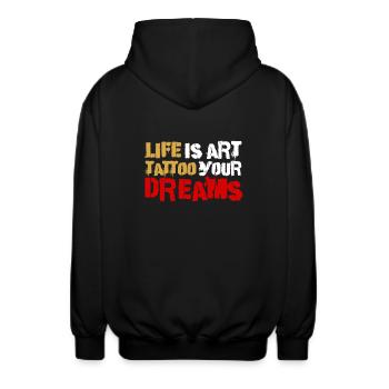Tattoo Shirts Tattoo Hoodie Top Tattoo Tatouages Shi - Veste à capuche unisexe - noir - Dos - AI Model Male 185 light (185cm)