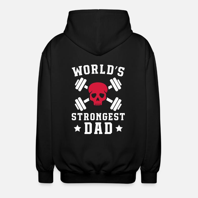 World's strongest dad - Unisex Hooded Jacket - black