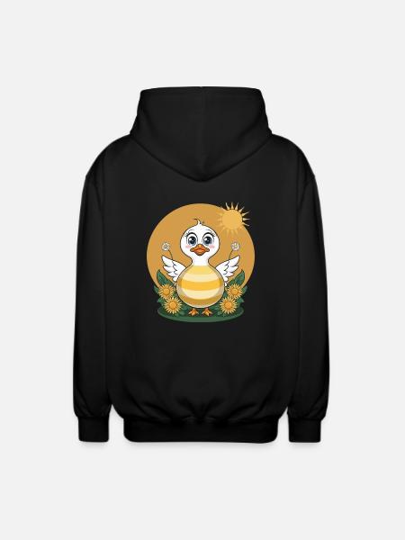 Cute duck - Unisex Hooded Jacket - black