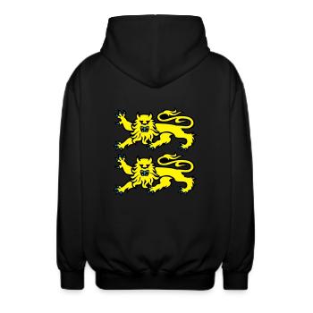 leopards normand logo drapeau 2701 - Veste à capuche unisexe - noir - Dos - AI Model Male 185 light (185cm)