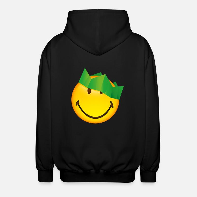 Smiley Green Crown - Unisex Kapuzenjacke - Schwarz