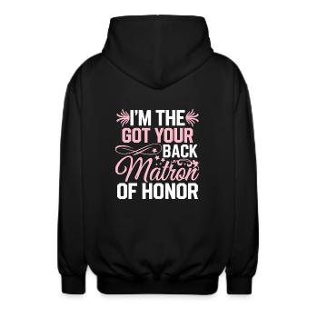Style for maids of honor - Unisex Hooded Jacket - black - Back - AI Model Male 185 light (185cm)