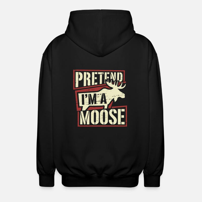 Elch-Liebe mit Witz - Unisex Kapuzenjacke - Schwarz
