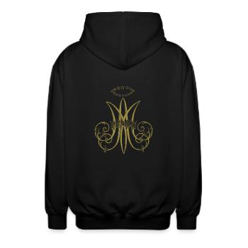 Catholique traditionnelle Vierge Marie Auspice Maria - Veste à capuche unisexe - noir - Dos - AI Model Male 185 light (185cm)