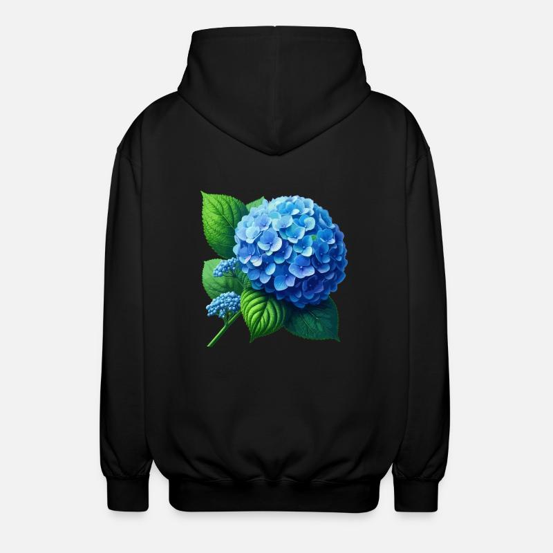 Hortensia bleu - Veste à capuche unisexe - noir