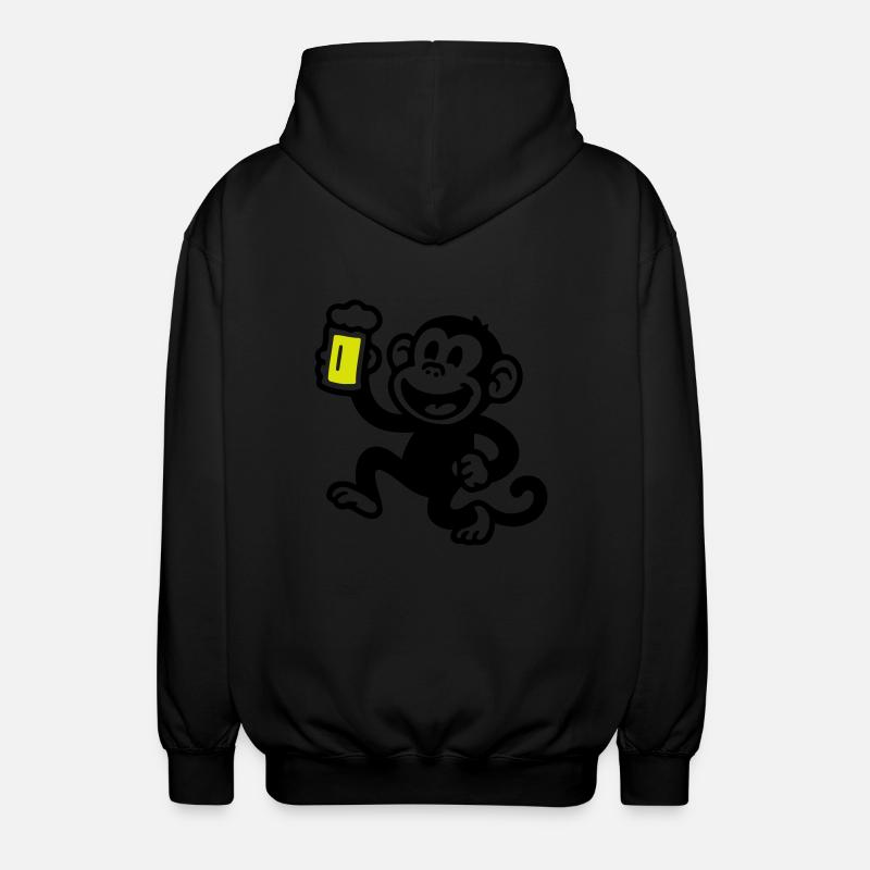 Bière de singe drôle - Veste à capuche unisexe - noir