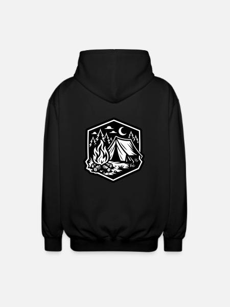 Camping Tent Outdoor - Unisex Hooded Jacket - black