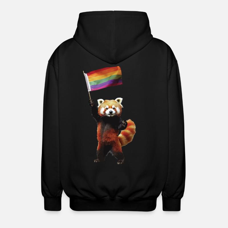 Roter Panda - Unisex Kapuzenjacke - Schwarz
