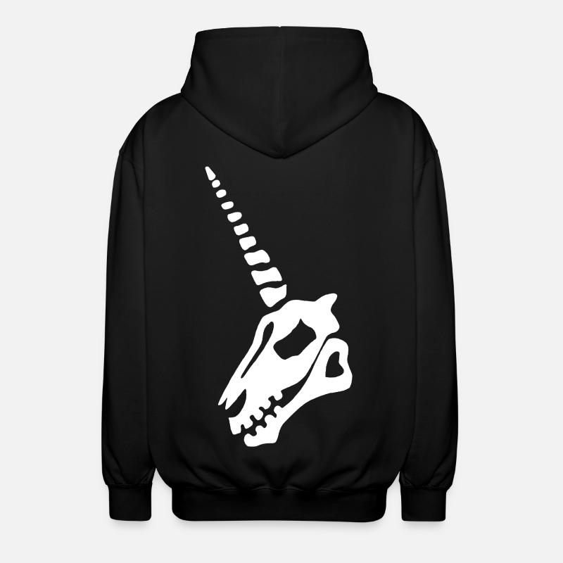 Weißer Einhorn Schädel - Unisex Kapuzenjacke - Schwarz