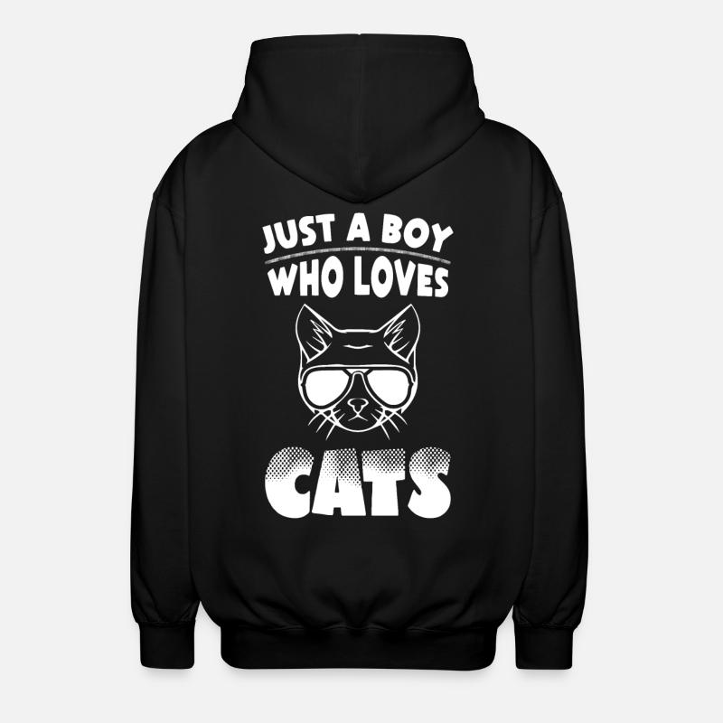 Boys Cats Lover - Unisex Hooded Jacket - black