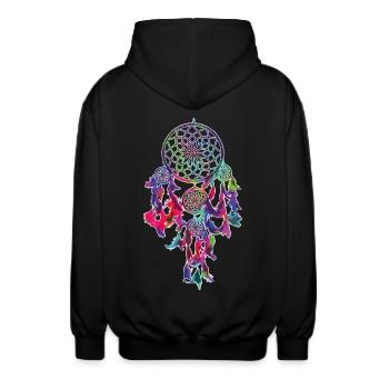 Traumfänger - Unisex Kapuzenjacke - Schwarz - Hinten - AI Model Male 185 light (185cm)