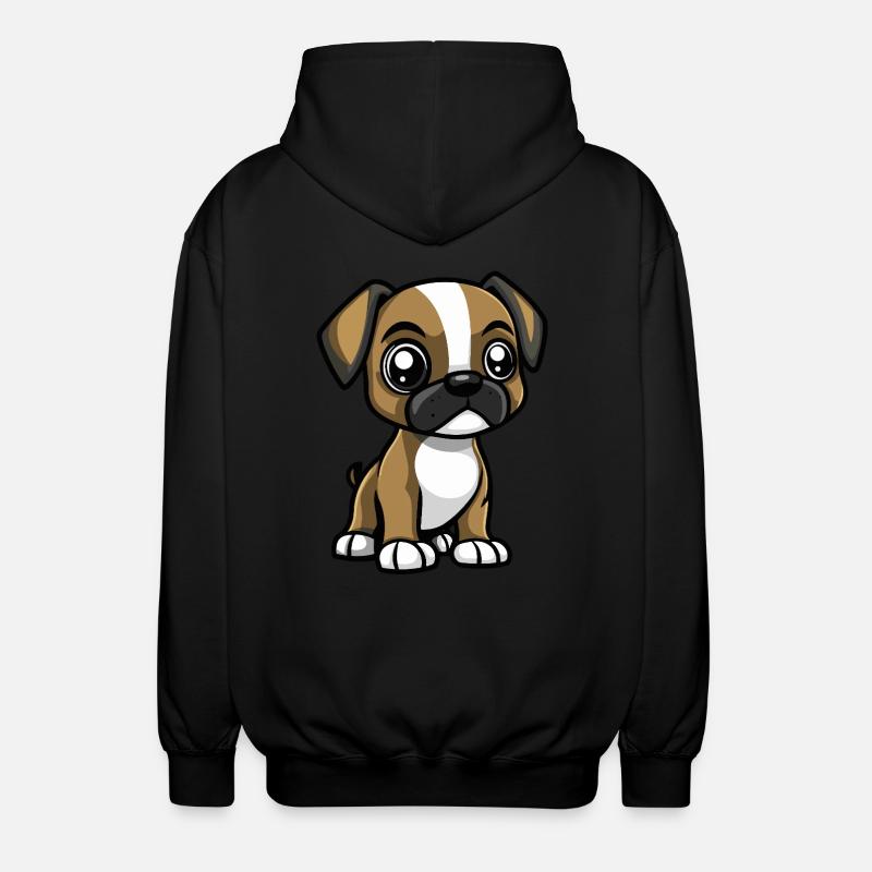 Boxer Chien Mignon - Veste à capuche unisexe - noir