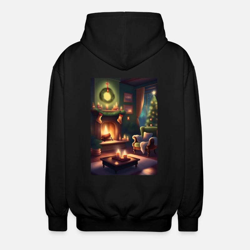 Maison de Noël verte - Veste à capuche unisexe - noir